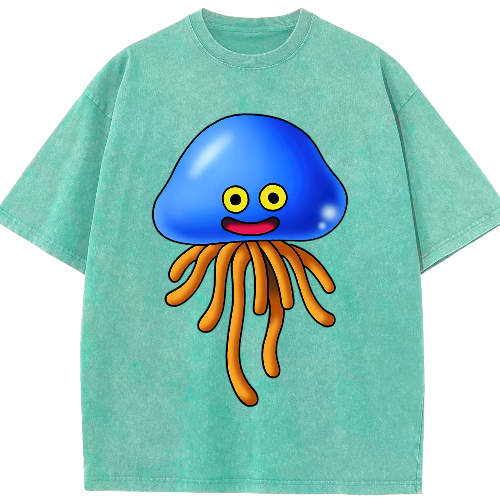 （画像用） ドラゴンクエスト Doragon Kuesuto Dragon Quest 綿100% ヴィンテージ風 半袖Tシャツ（フロントプリント）